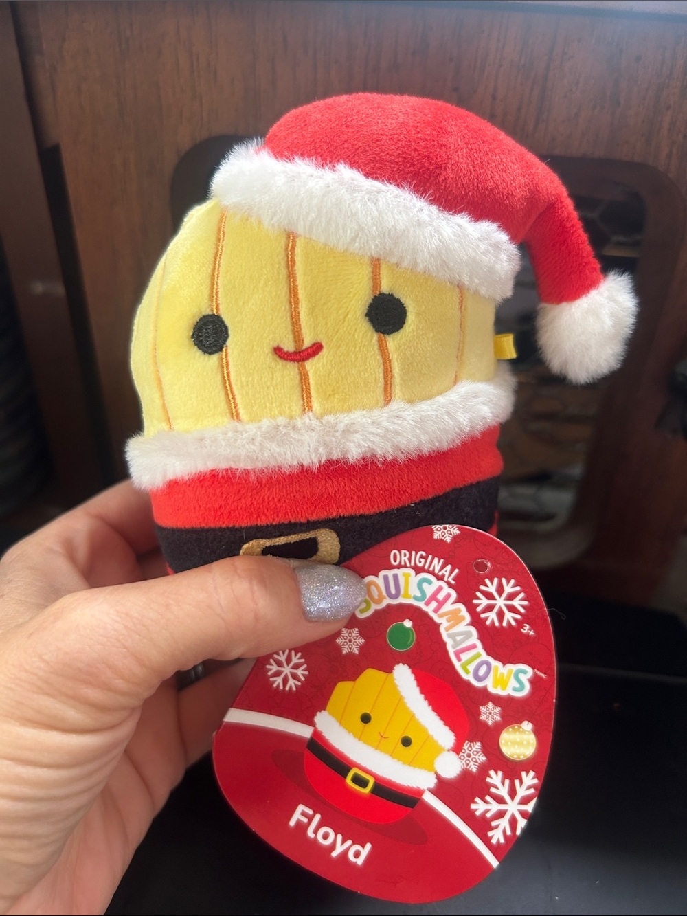 Squishmallows Floyd French fry Red and Black Striped Plush